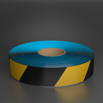 Detail view for Superior Mark 2" x 100ft Beveled Black/Yellow Hazard Floor Tape