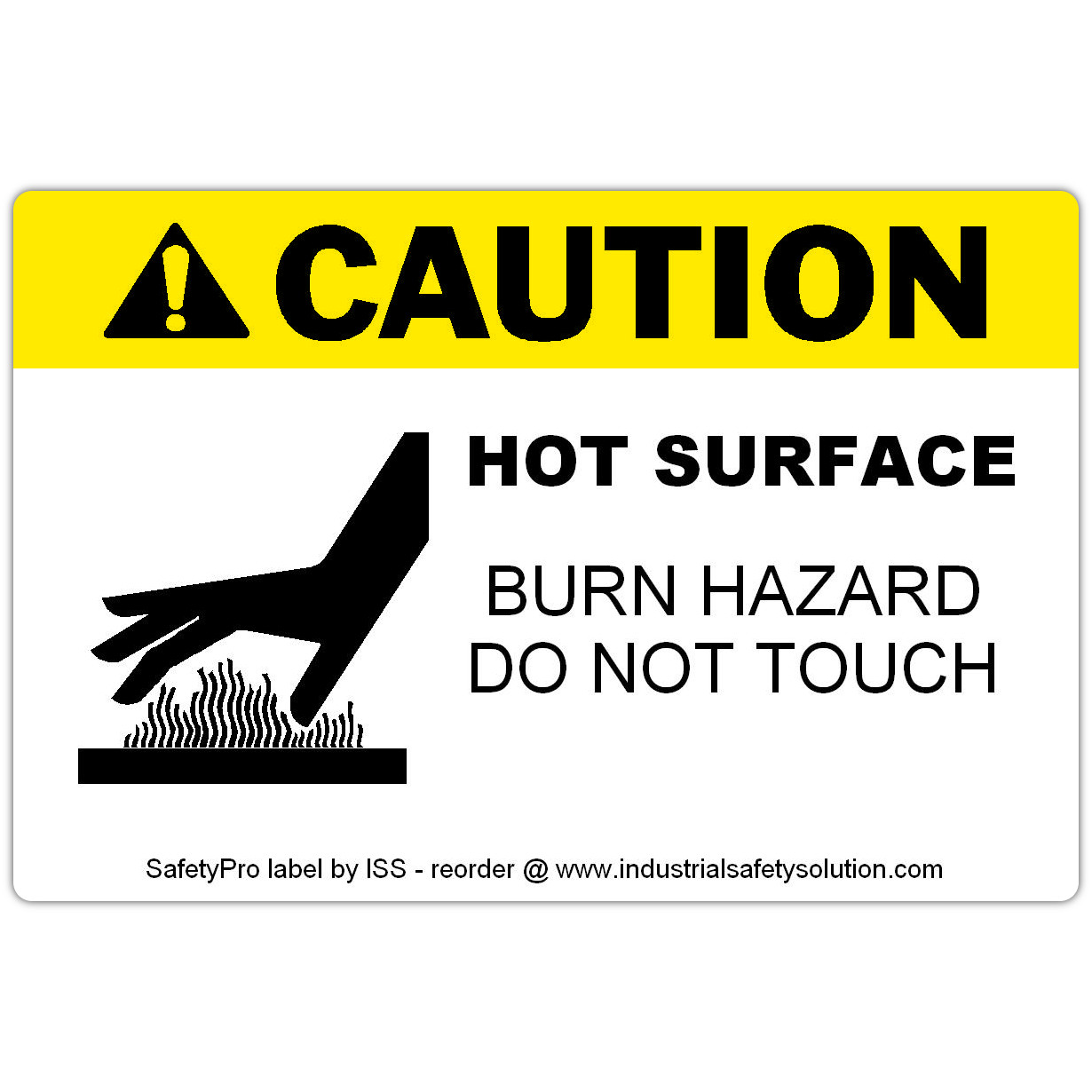 4in x 6in CAUTION Hot Surface Safety Label