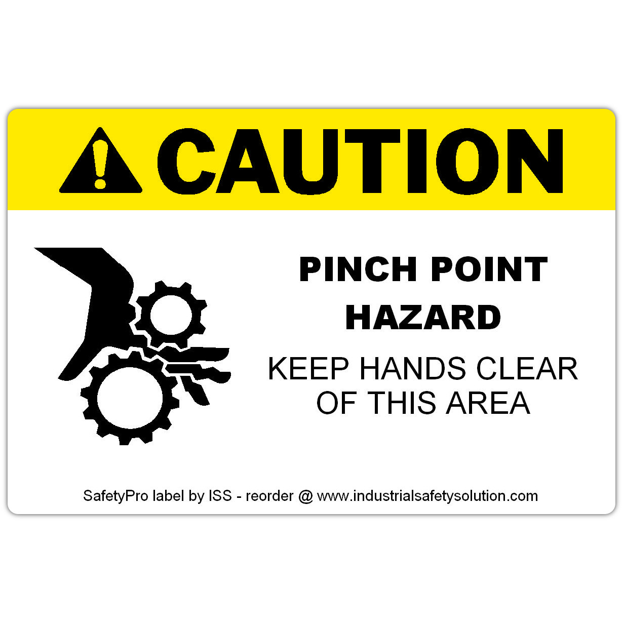 4in x 6in CAUTION Pinch Point Safety Label
