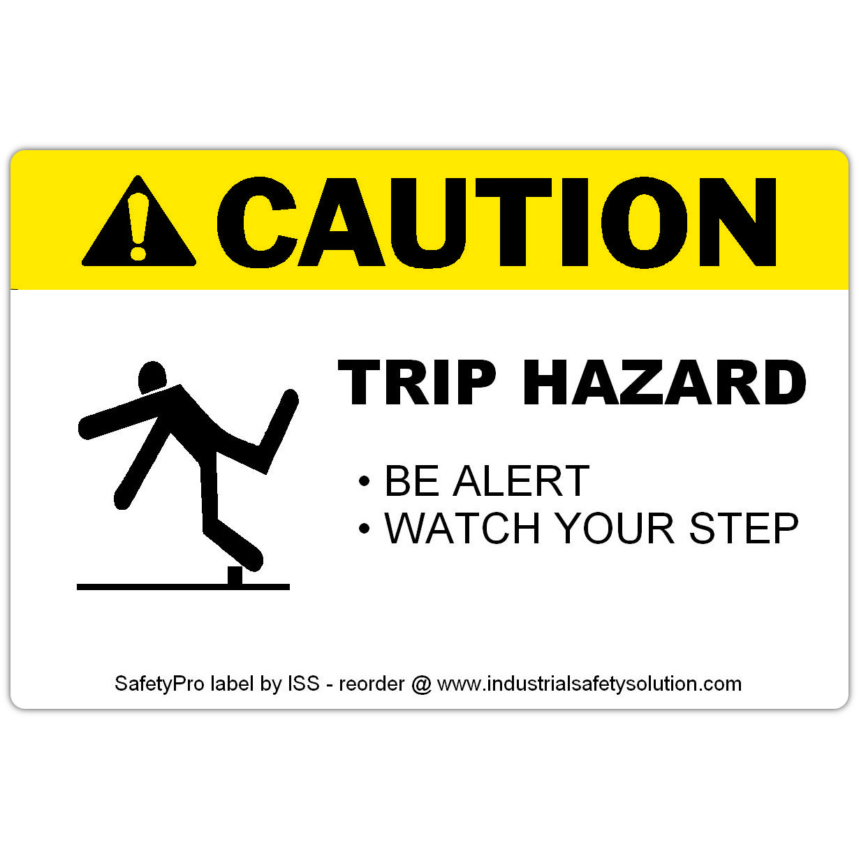4in x 6in CAUTION Trip Hazard Safety Label
