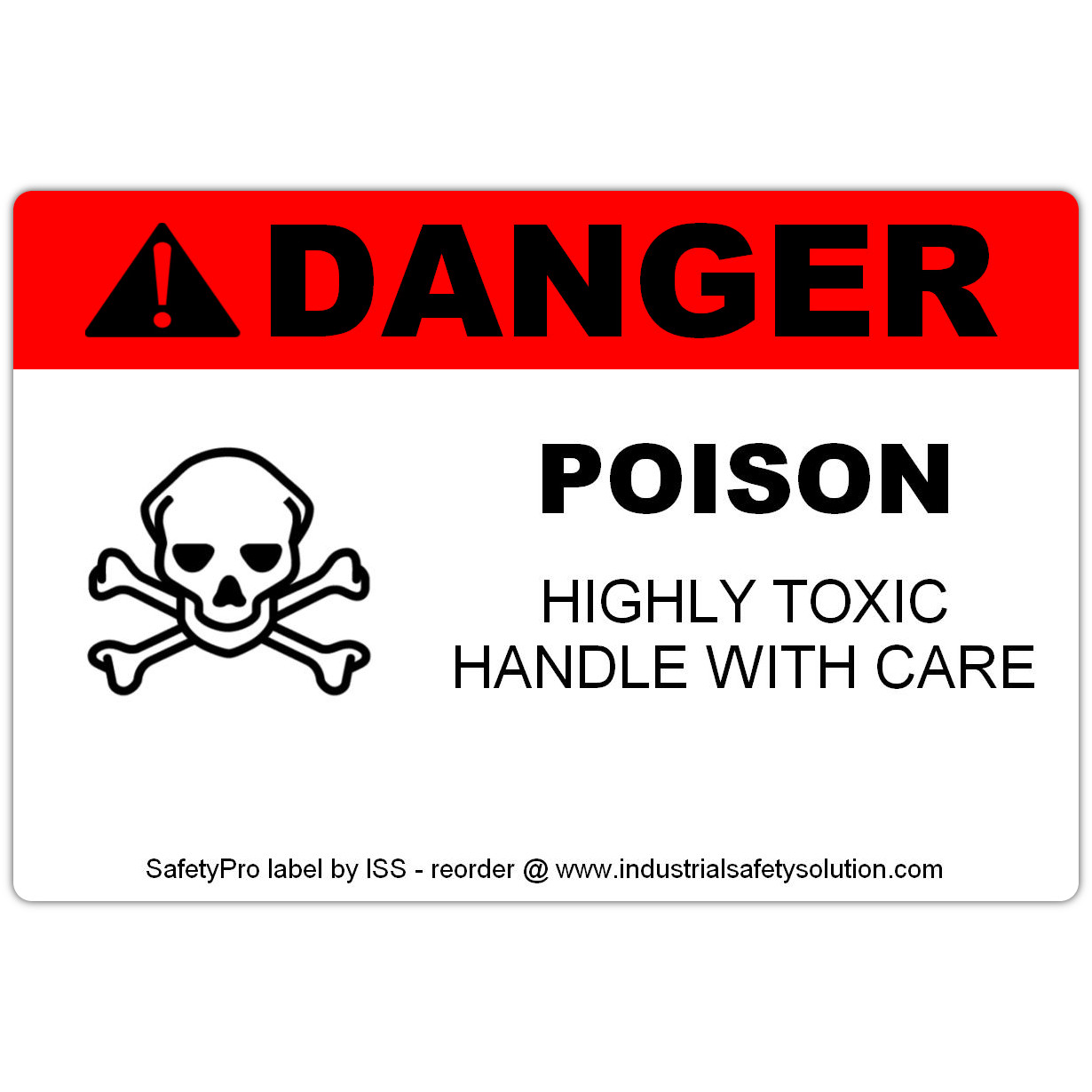 Detail view for 4" x 6" DANGER Poison Safety Label