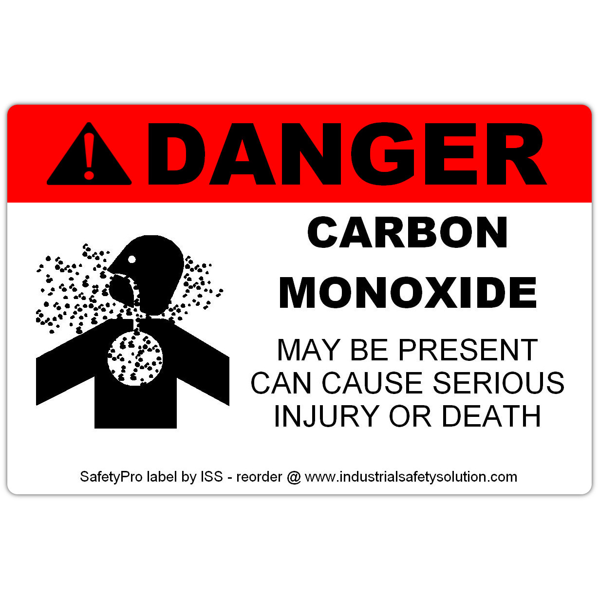 4in x 6in DANGER Carbon Monoxide Safety Label