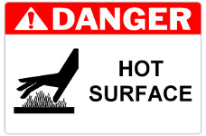 4in x 6in DANGER Hot Surface Safety Label