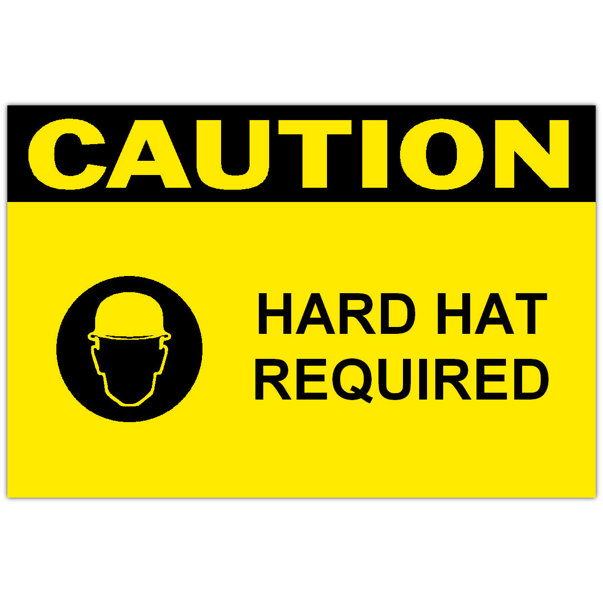 4in x 6in CAUTION Hard Hat Required Safety Label