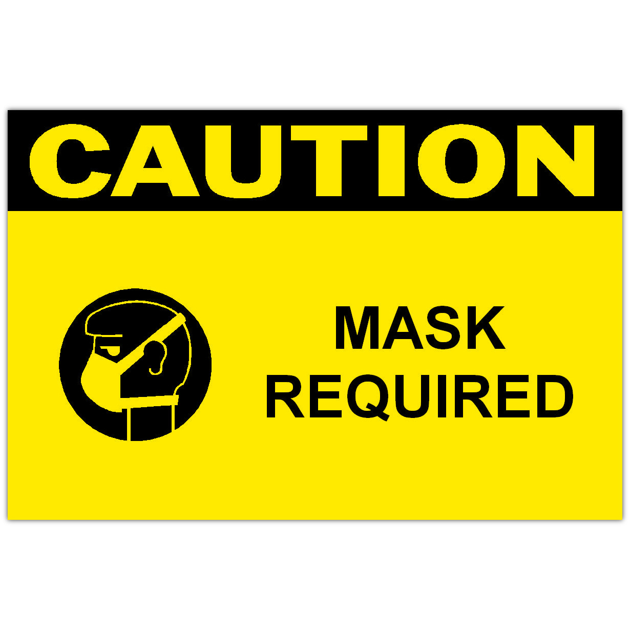 4in x 6in CAUTION Mask Required Safety Label