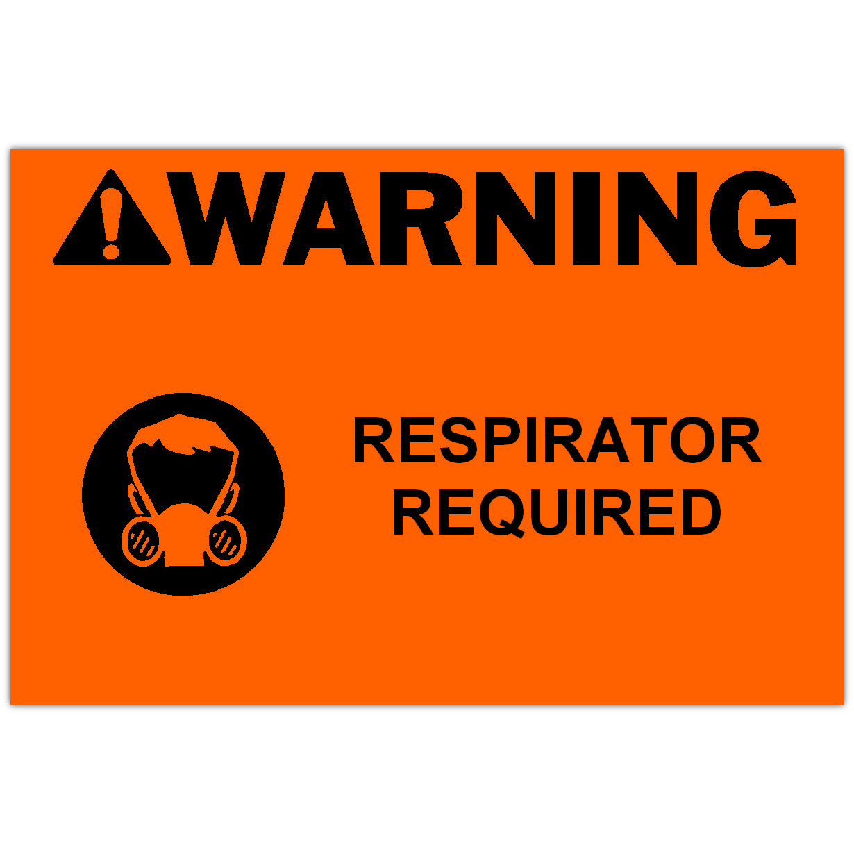 4in x 6in WARNING Respirator Required Safety Label