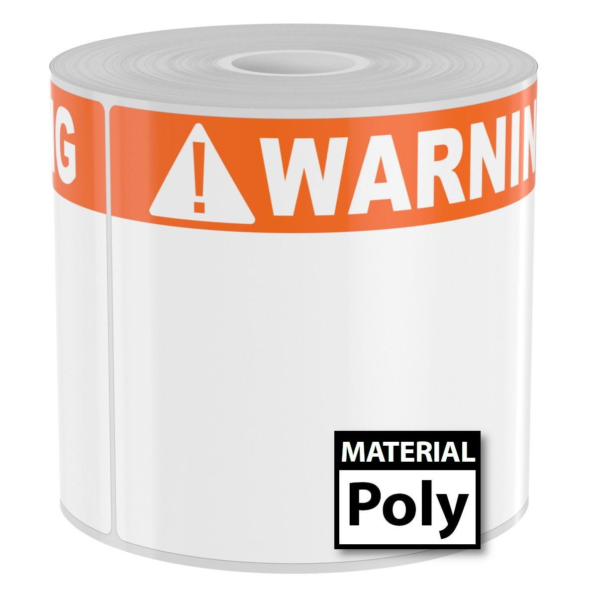 250 4in x 6in High-Performance Poly Arc Flash Labels White Warning on Orange Header