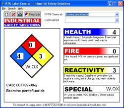 rtk labeling software with SafetyPro label NFPA RTK printer